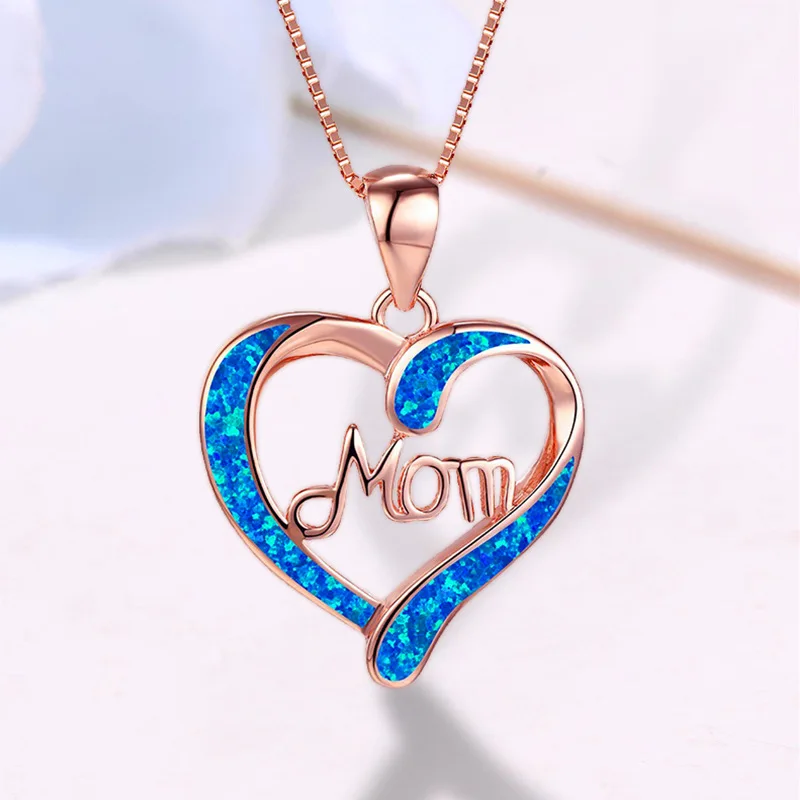 

Fashion Heart Pendant Necklaces for Women Classic Letter Mom Clavicle Chain Mother's Birthday Necklace Jewelry Mother's Day Gift