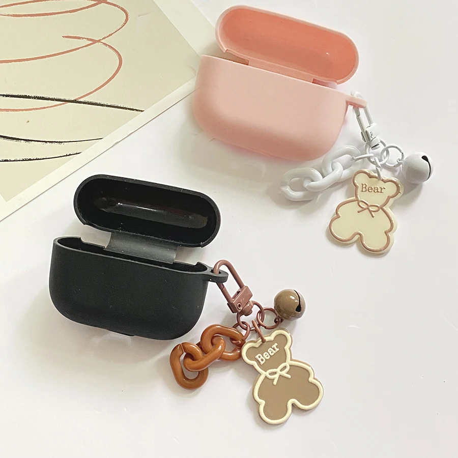 

For ZMI Purpods Pro Case Cute Bear / Love Heart Flower Key Chain Silicone Bluetooth Earphone Case TPU Accessories Box