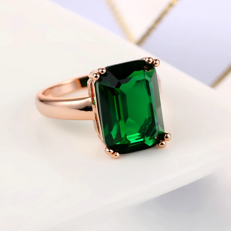 Топовое качество четырехкогтого большого кристального элегантного кольца розового золотого цвета с кристаллами из Австрии полного размера ZYR700 ZYR701 on.