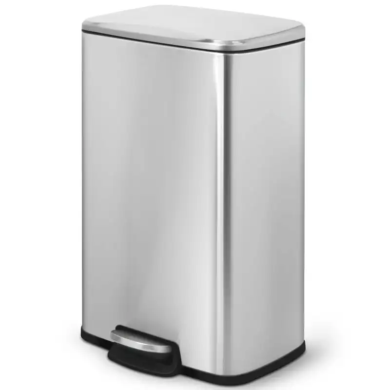 

gal./30 Liter Rectangular Stainless Steel Step-on Trash Can for Kitchen