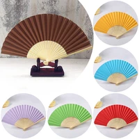 8050pcs retro folding paper fan multicolor chinese decorative pocket fan bamboo handle retro hand fan party wedding decoration