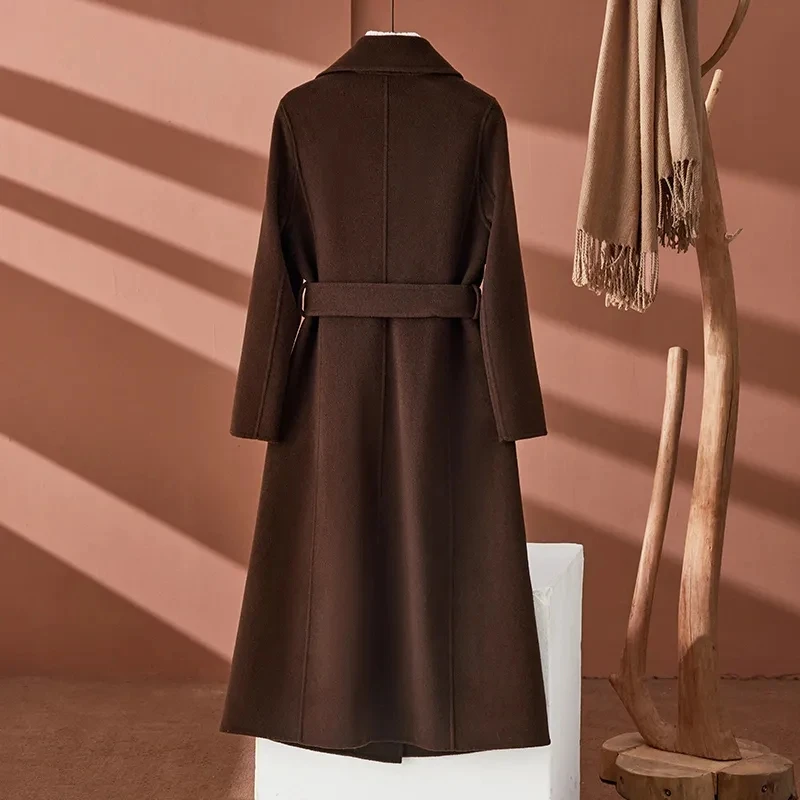 100% двустороннее кашемировое ветровка женское пальто модное шерстяное с длинным