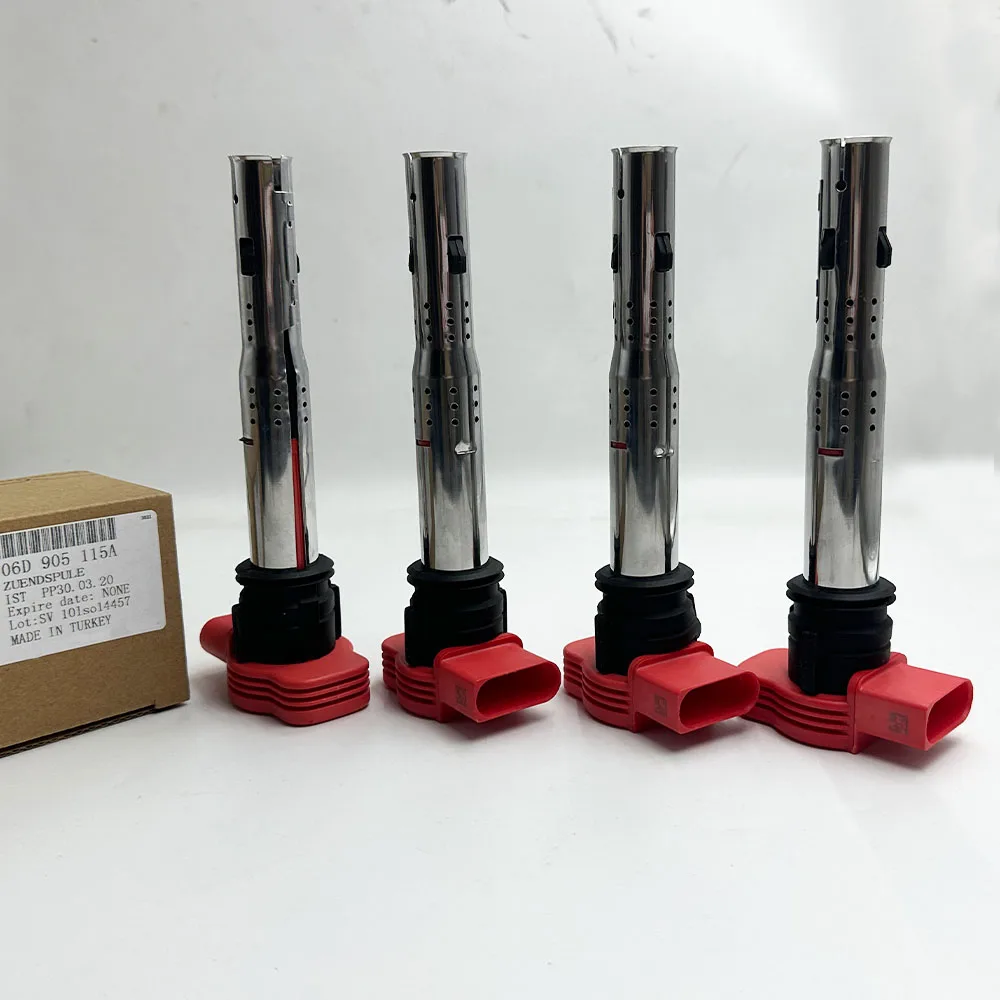 Новая красная катушка зажигания 0221604800 06E905115E 4 шт. для VW Audi A4 A5 TT Q5 R8 2 0 TFSI/2.0TSI A3/GOLF