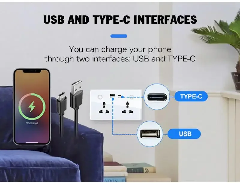 Умная USB-розетка Wi-Fi/Zigbee беспроводная британская вилка с монитором питания