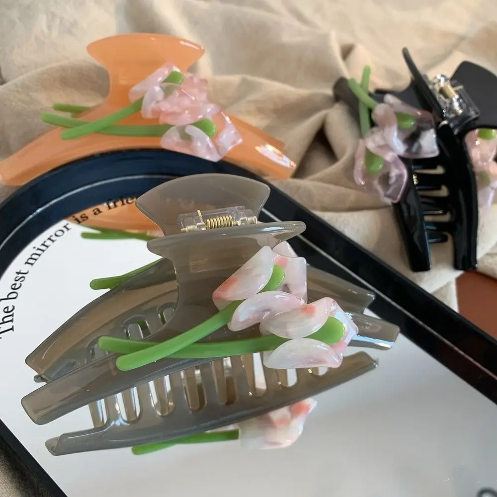 

Тюльпан Калла цветок лотоса заколка для волос симпатичный конский хвост держатель уксусная кислота заколка для волос Двусторонняя леди