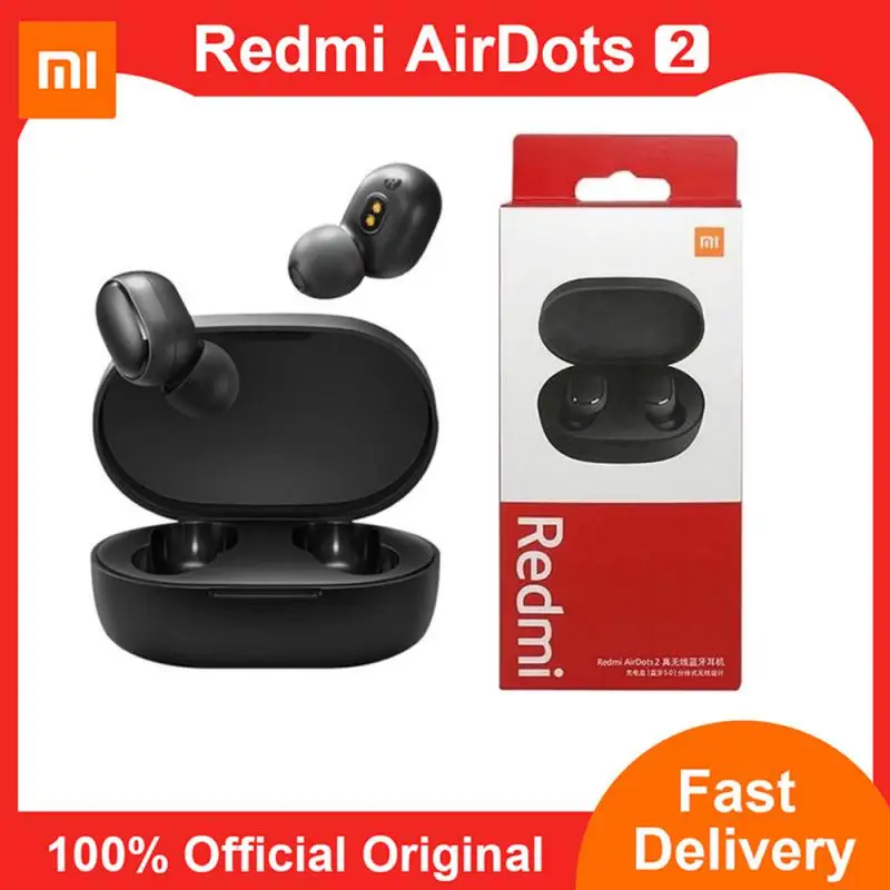 

Оригинальные беспроводные наушники Xiaomi Redmi Airdots 2 Fone гарнитура Airdots2 стерео наушники-вкладыши Bluetooth наушники с микрофоном