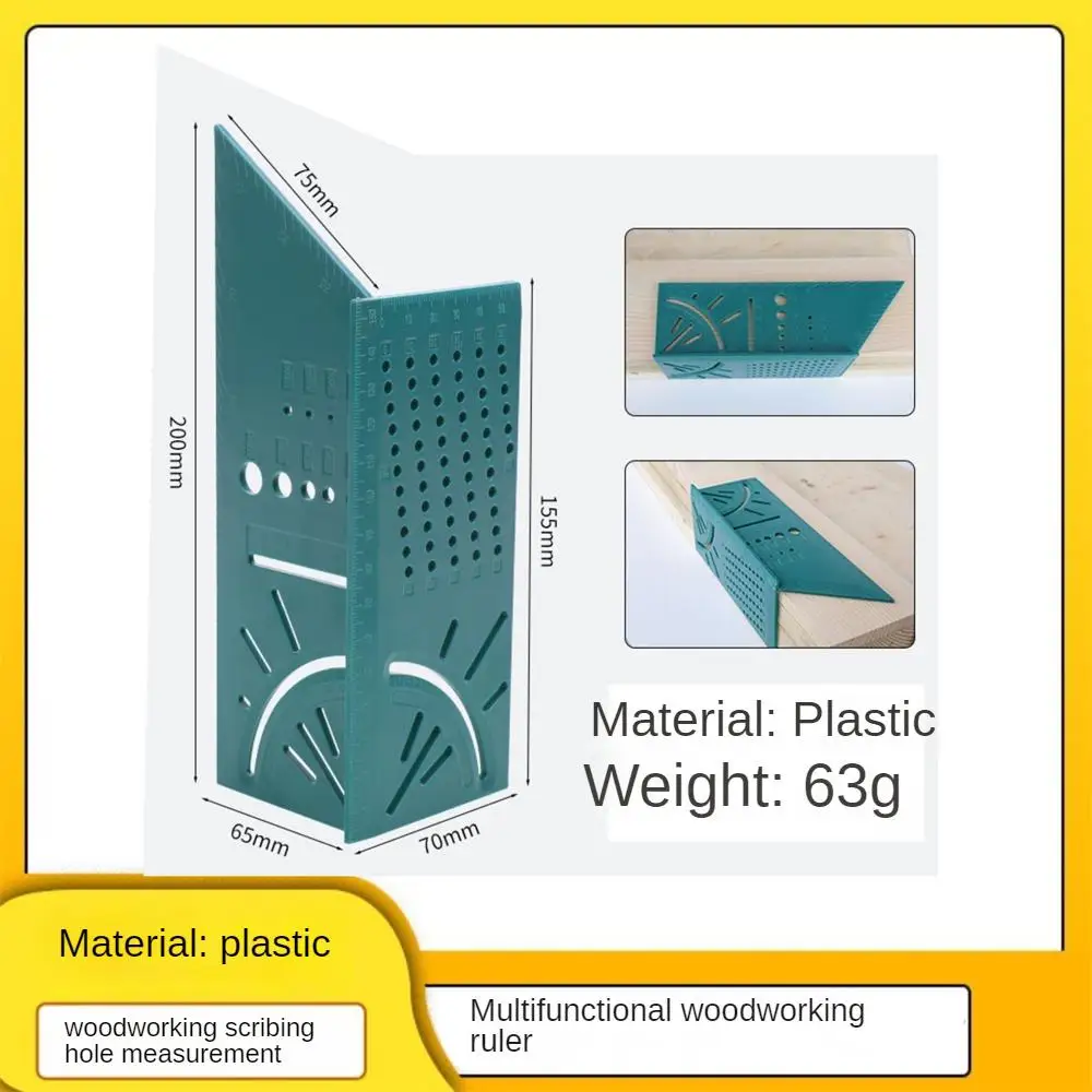 

Arrival Woodworking Gauge Ruler 3D Mitre Angle Measuring Square Carpenter Layout 45 Degree and 90 Degree Measure Tools for Wood