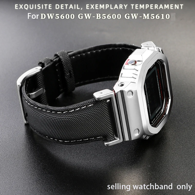 

Fiber Nylon Leather Watchband For Casio DW-5600 DW5600 GW-B5600 GW-M5610 GA2100 GA-2100 Strap Sports Canvas Watch Band Bracelet