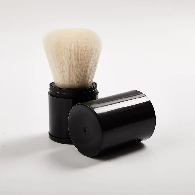 

Выдвижная кисть кабуки, кисть для основы кабуки, бежевые инструменты для макияжа, синтетические волосы, плоская кисть Кабуки с крышкой, чехо...