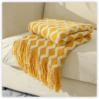 solid color blanket nordic style spring tassel blanket geometric home deco nap cover soft warm soogan for picnic 130x220cm
