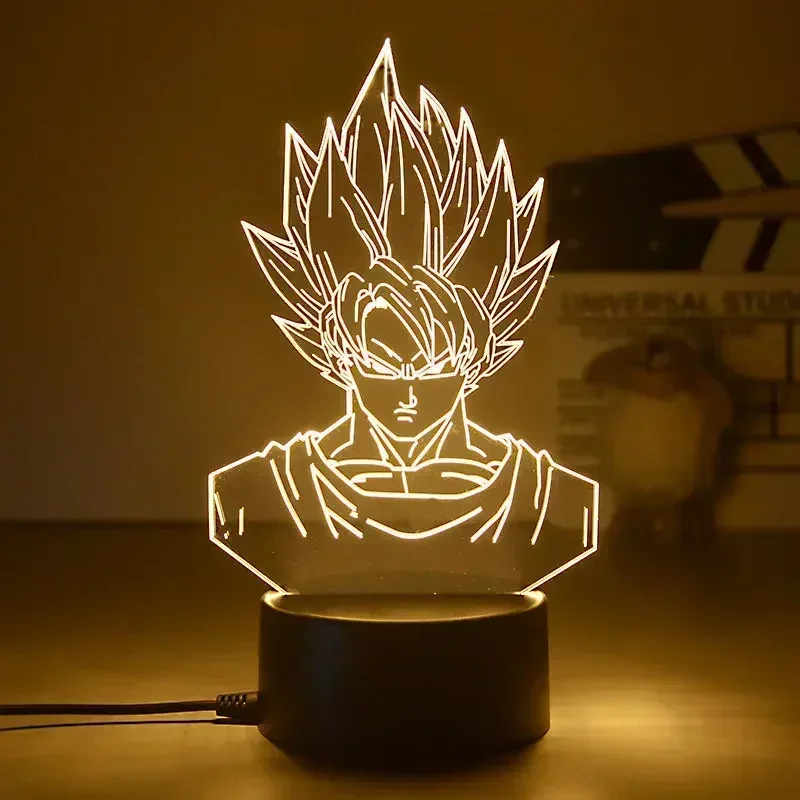 Фото Dragon Ball Z Super Saiyan Vegeta Goku Jiren Broly 3D светодиодный ночник теплый белый настольный светильник экшн-фигурки игрушки подарки №5