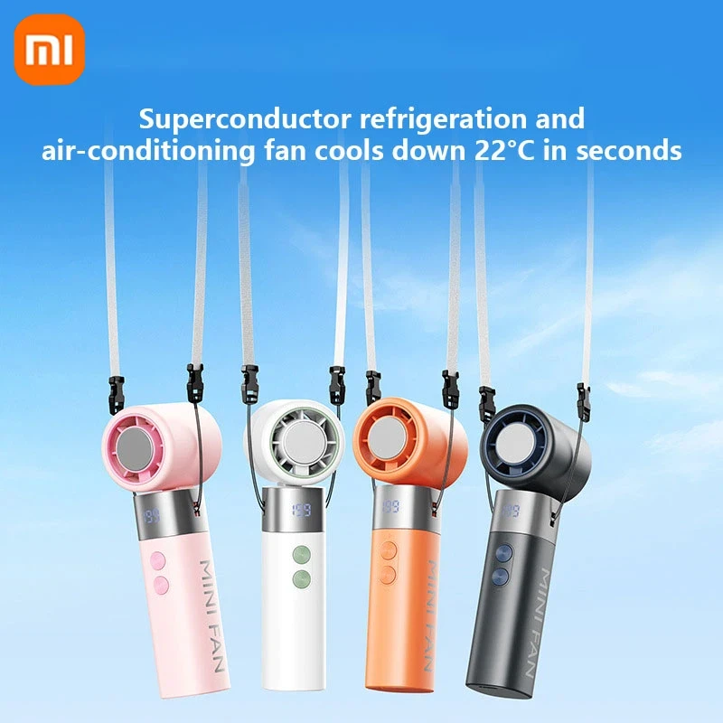 Фото Портативный мини-вентилятор Xiaomi MIJIA с функцией охлаждения, бесшумный, высокоскоростной, с ультрадолгим временем работы от батареи, для ежедневного использования на улице №2