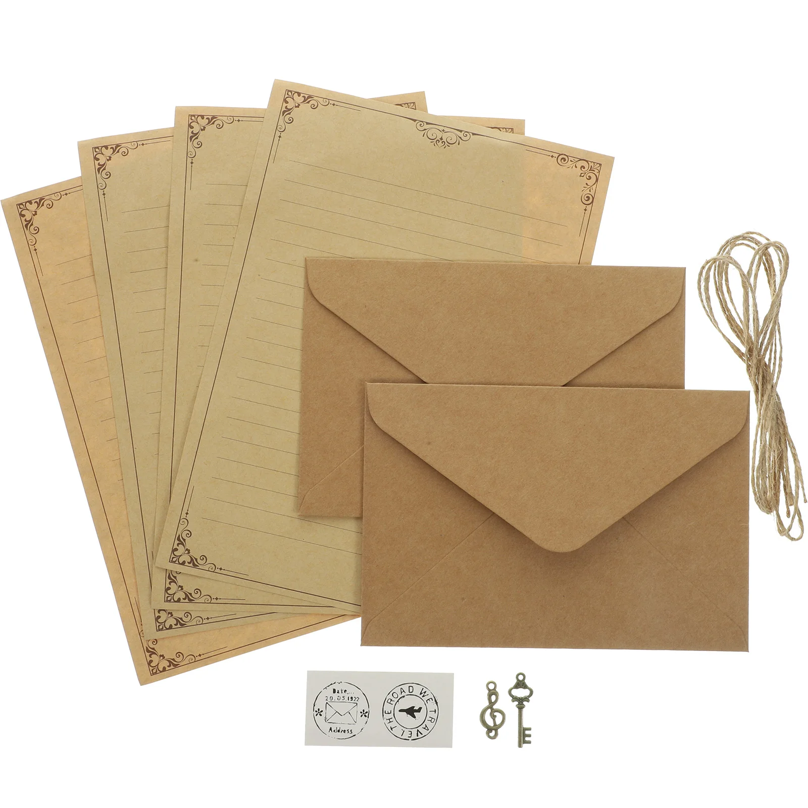 

2 Sets Retro Letter Papers Vintage Stationary Packing Envelope Writing Supplies Blank Envelopes Stationery