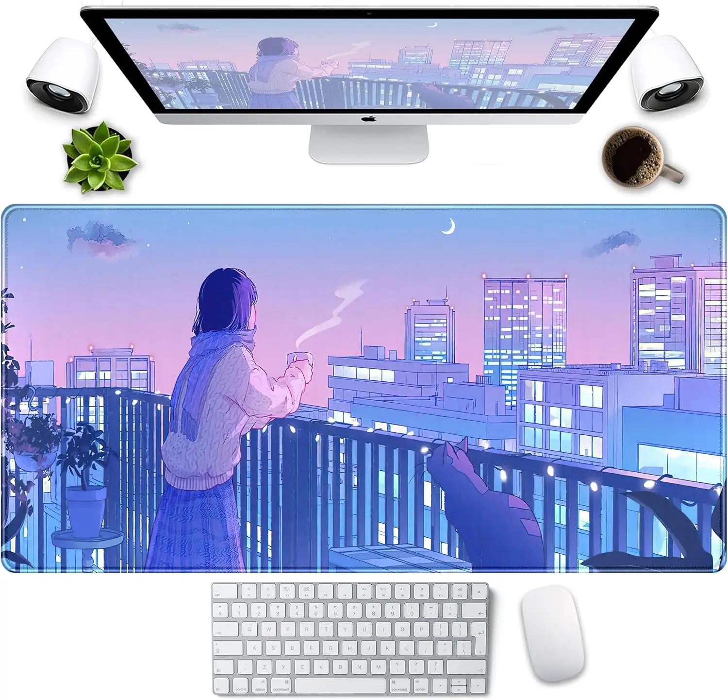 Large Gaming Mouse Pad Tokyo Street Anime Kawaii Desk Mat Mousepad XXL MatGamer Desktop Computer Laptop Keyboard