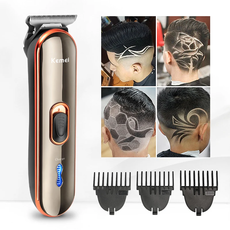 

Kemei Hair Clipper for Men Carbon Steel Blade Rechargeable Hair Trimmer Barber cordless Hair Cutting Machine Fast Charging