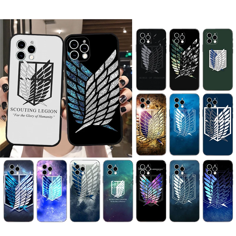 

Phone Case For iphone 14 Pro Max 13 12 11 Pro Max XS XR X 12mini 14 Plus SE Anime Japanese attack on Titan Case Funda