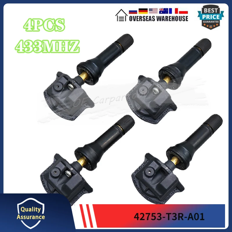 

TPMS SENSOR TIRE AIR PRESSURE SENSOR 42753-T3R-A01 For 2009 Acura ILX Tyre Monitoring System Pressure Sensor 4PCS 433MHZ
