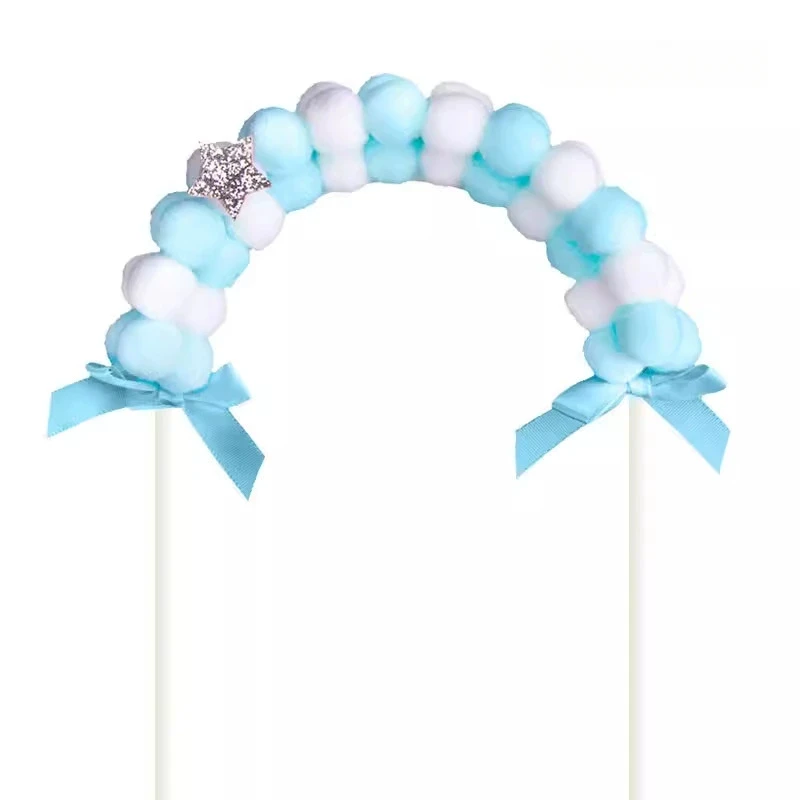 

MOONBIFFY Розовый Синий Мягкий Помпон Облако Украшение для торта