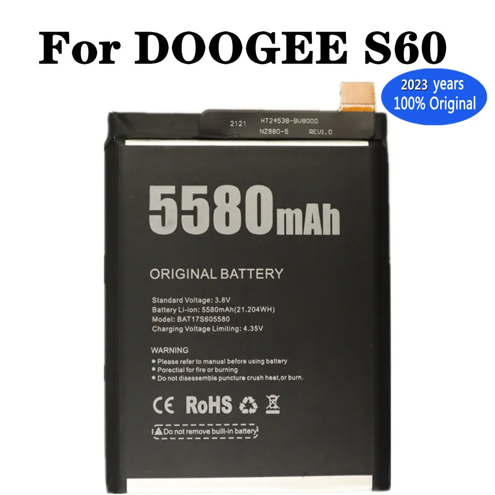 

2023 год, 100% оригинальный аккумулятор Для DOOGEE S60 / S60 Lite BAT17M15580 BAT17S605580 5580 мАч, запасные части, резервные высококачественные батареи