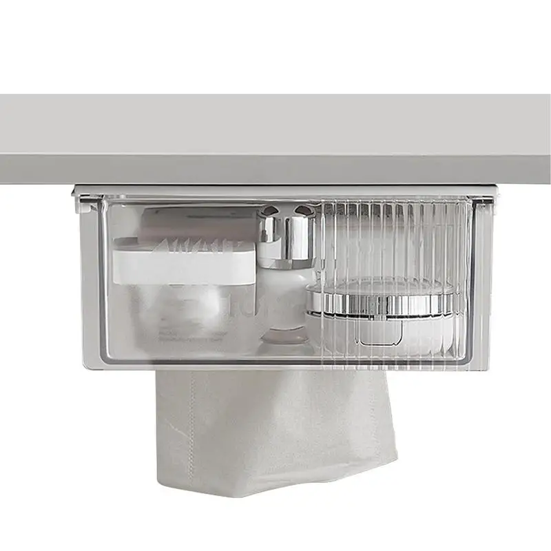 

Under Desk Storage Drawer Desk Box Drawer Organizer Self-Adhesive Drawer Type Storage Pen Box Invisible Paste Pen Barrel