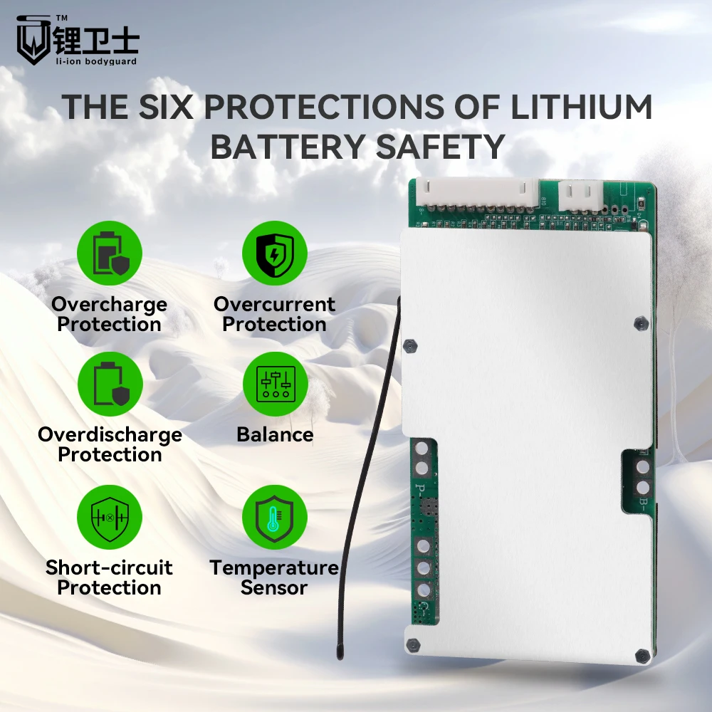 LWS Li-ion LiFePO4 BMS 13S 14S 15S 16S 20A 35A 40A 24V 36V 48V общий порт с NTC для электромобиля
