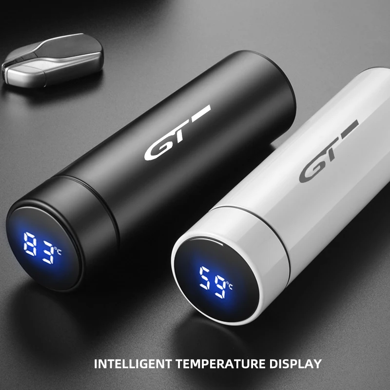 

500ml Digital Thermos Cup For Renault GT Intelligent Temperature Display Water Bottle Heat Preservation Vacuum Thermos Flask