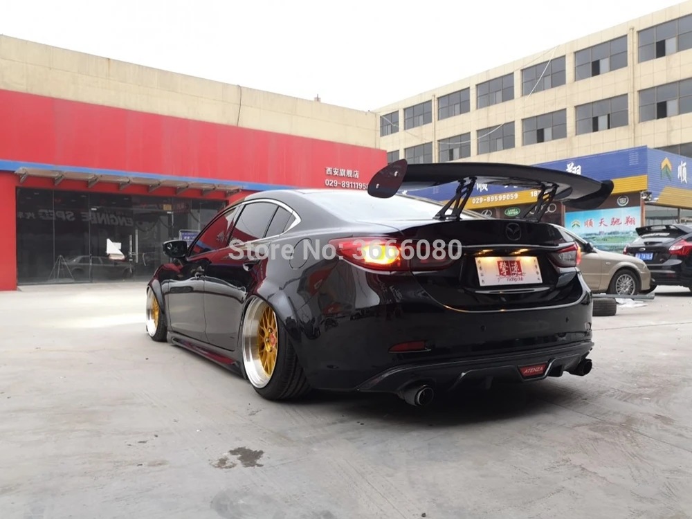 

Car Styling Carbon Fiber Rear Lip Spoiler Wing Fit For Mazda 3 /mazda 6 AXELA Atenza Sedan GT STYLE