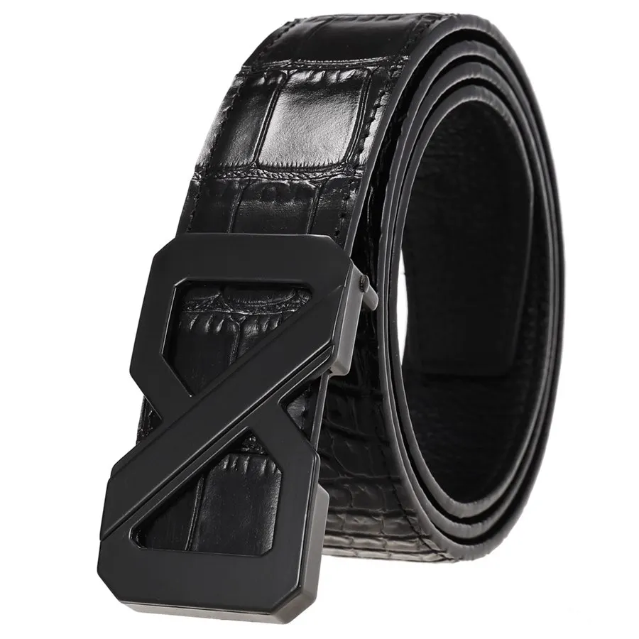 Leather Belts for Men Male Plate Buckle Waistband Hot !New Arrival Men Trousers Belt 110-125cm
