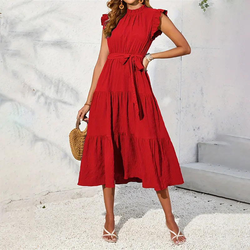 Y.KUKU новинка 2024 длинное платье для женщин лето-осень повседневное однотонное в