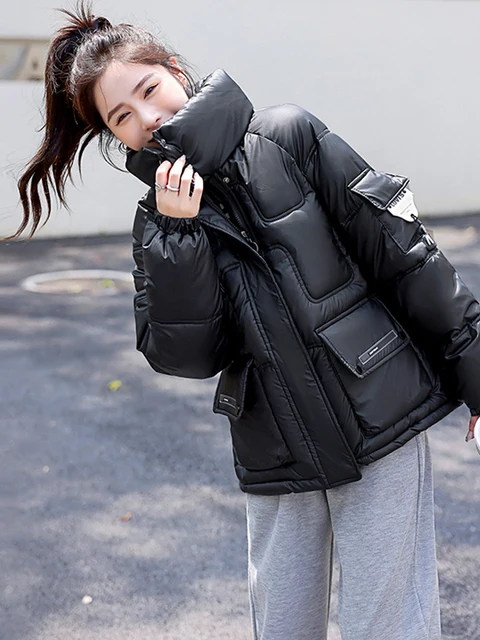 2022 New Hot Winter Jacket Womeon Hooded Warm Thicken Puffer Fashion Coat 5 Solid Colors Bright Ladies Parka