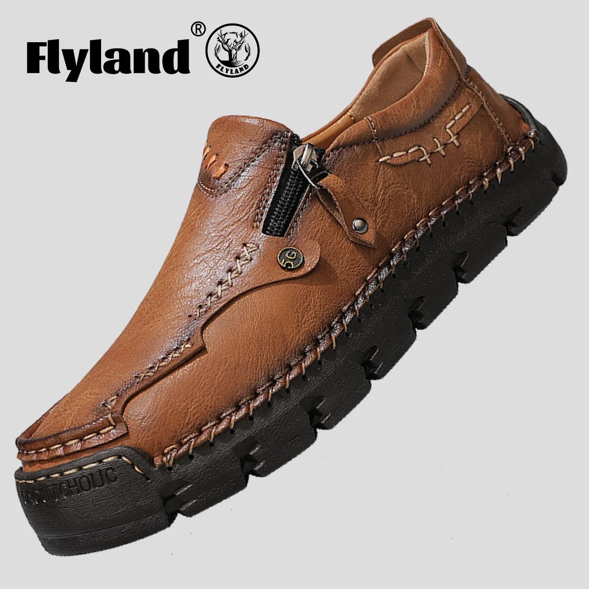FLYLAND оригинальный дизайн мужская повседневная кожаная обувь ручной работы