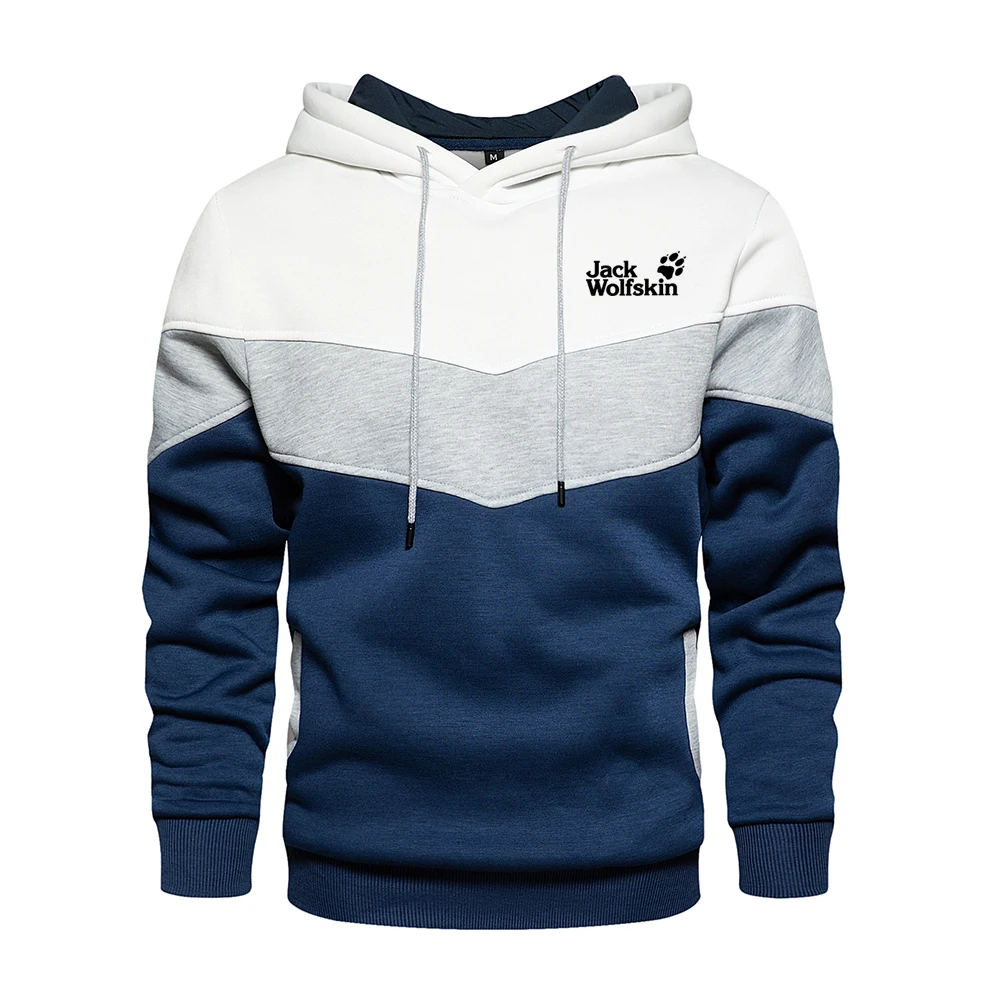 

Толстовка с капюшоном для мужчин и женщин, Модный свитшот для бега, худи с цветными блоками, уличная одежда, Повседневный пуловер, пальто, весна-осень