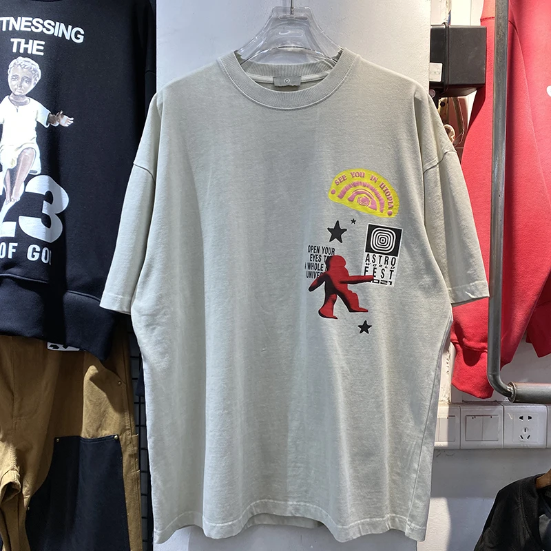 

Travis Scott Cactus Jack Fashion T Shirt Men 1:1 Good Quality Nice Washed Heavy Fabric Women Shirts Vintage Short Sleeve