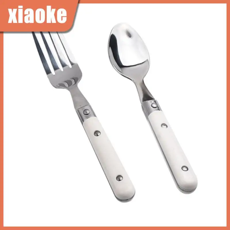 

Mirror Polishing Dinner Set Direct Contact With Food Easy To Clean Portable Spoon Cartoon Knife And Fork Feel Outstanding