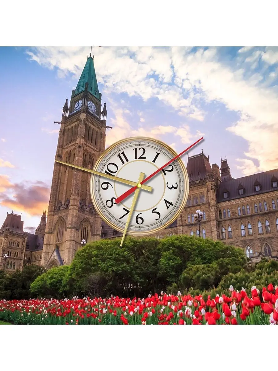 Часы канада время. Канадские часы. Башня с часами в Канаде. Часы из Канады.
