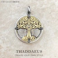 pendant golden tree brand new fine jewelry europe style accessories vintage 925 sterling silver gift for woman men