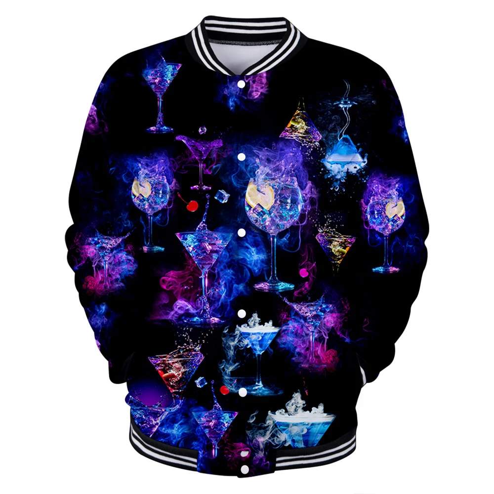 

Baseball Uniform Men's And Women's Clothing Hawaii Style Couple Jacket Fashion 3D Hawaiian Beach Bar Printing Hip Hop Streetwear