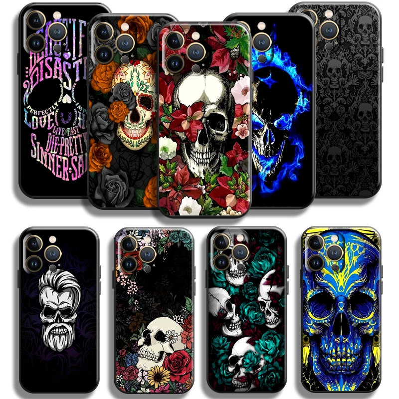 

Grim Reaper Diablo Rose Skull For Apple iPhone 13 12 11 Pro Max Mini X XR XS Max SE 5 5s 6 6S 7 8 Plus Phone Case Carcasa
