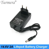 turmera 14 6v 2a 4s lifepo4 battery charger dc 5 52 1mm for 4series 12v 12 8v 14 4v 18650 32650 32700 33140 lifepo4 battery use