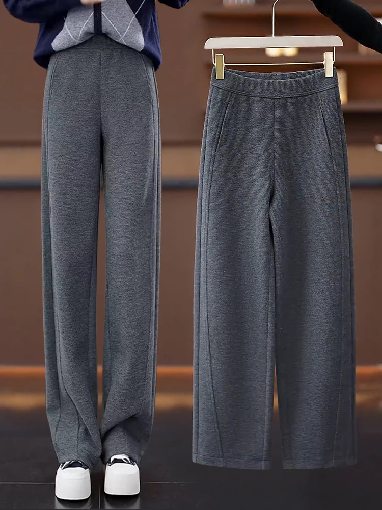 Шерстяные брюки-бананы женские осенне-зимние 2024 новые драпированные узкие