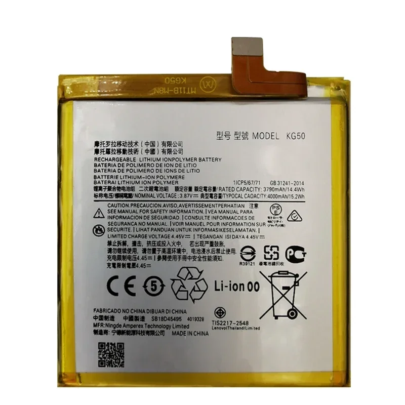 100% оригинальный высококачественный аккумулятор KG50 для Motorola Moto One Hyper XT2027 XT2027-1