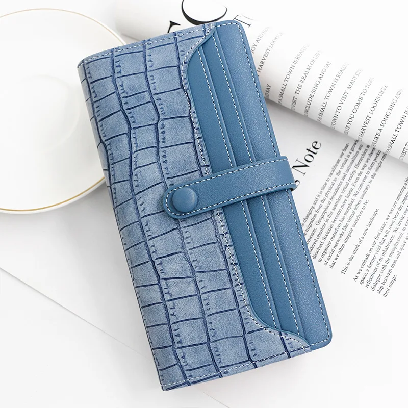 

Lady Long Hand Holding Large-Capacity Card Holder Women`s Wallet Girl Fashion Mobile Phone Bag Crocodile Print Card Holder