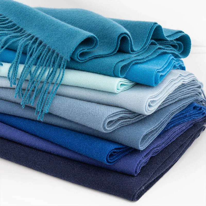 Однотонный шарф из искусственного кашемира женский осенне-зимний шикарный