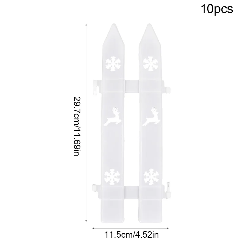 10 шт. украшения для рождественской елки белый пластиковый забор Рождественский