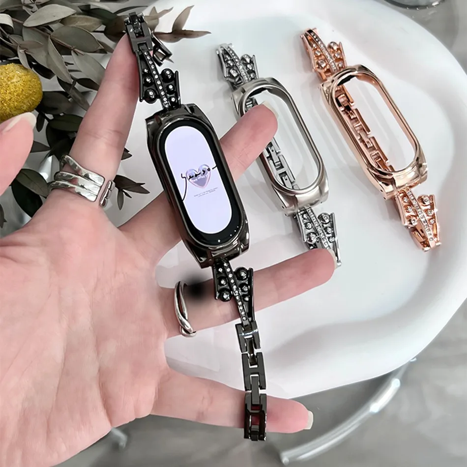 

Metal Strap For Xiaomi Mi Band 8 7 6 5 4 3 Watchband Fashion Dislocation Stainless Steel Bracelet Replacement Strap Wristband