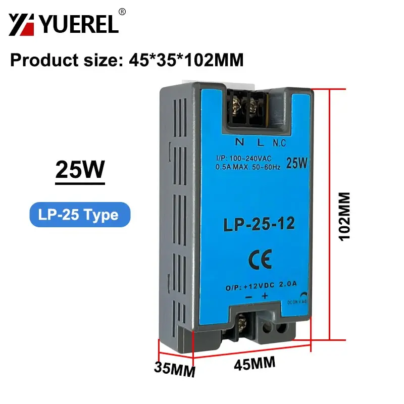 LP 25 Вт 50 100 5 В 12 24 4 А 1 8 Импульсный источник питания переменного тока в постоянный