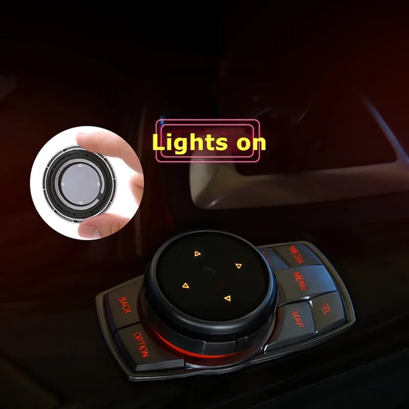 Автомобильные мультимедийные пуговицы iDrive наклейки с эмблемой для BMW X1 X3 X5 X6 F30 E90