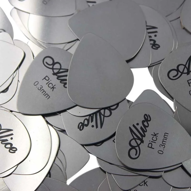 5Pcs/10Pcs Metal Guitar Pick 0.3mm Thin Durable Silver Color Professional Bass Ukelele Guitar Picks images - 6