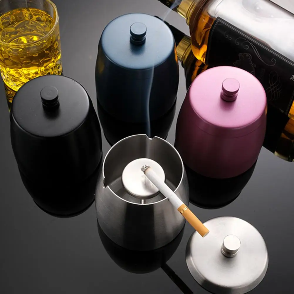 

Stainless Steel Detachable Ash Holder with Lid U-groove Creative Funnel Windproof Car Ashtray Cup Home Decor cenicero пепельница