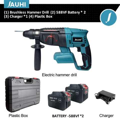 JAUHI Бесщеточная аккумуляторная ударная дрель 18В для Makita batteries